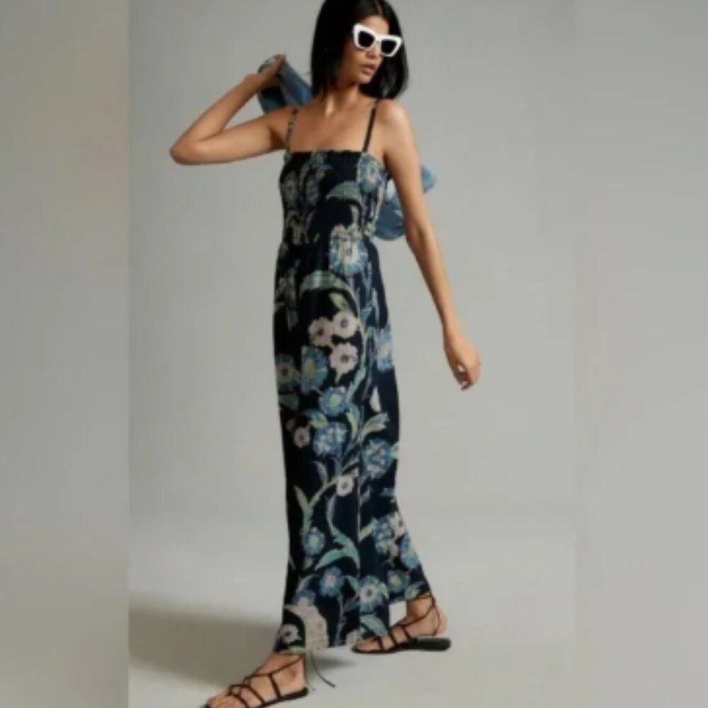 Anthropologie Pilcro Smocked Printed Jumpsuit Size X-Large